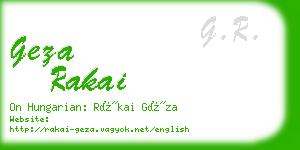 geza rakai business card